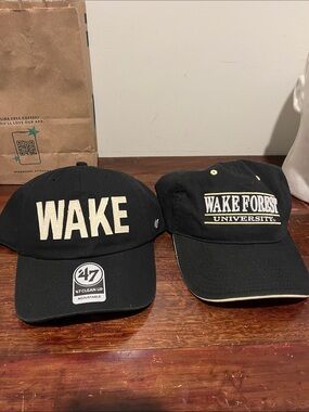 2-Wake Forest Demon Deacons Spell Out Sewn Letter Golf Baseball Cap Hat WFU New
